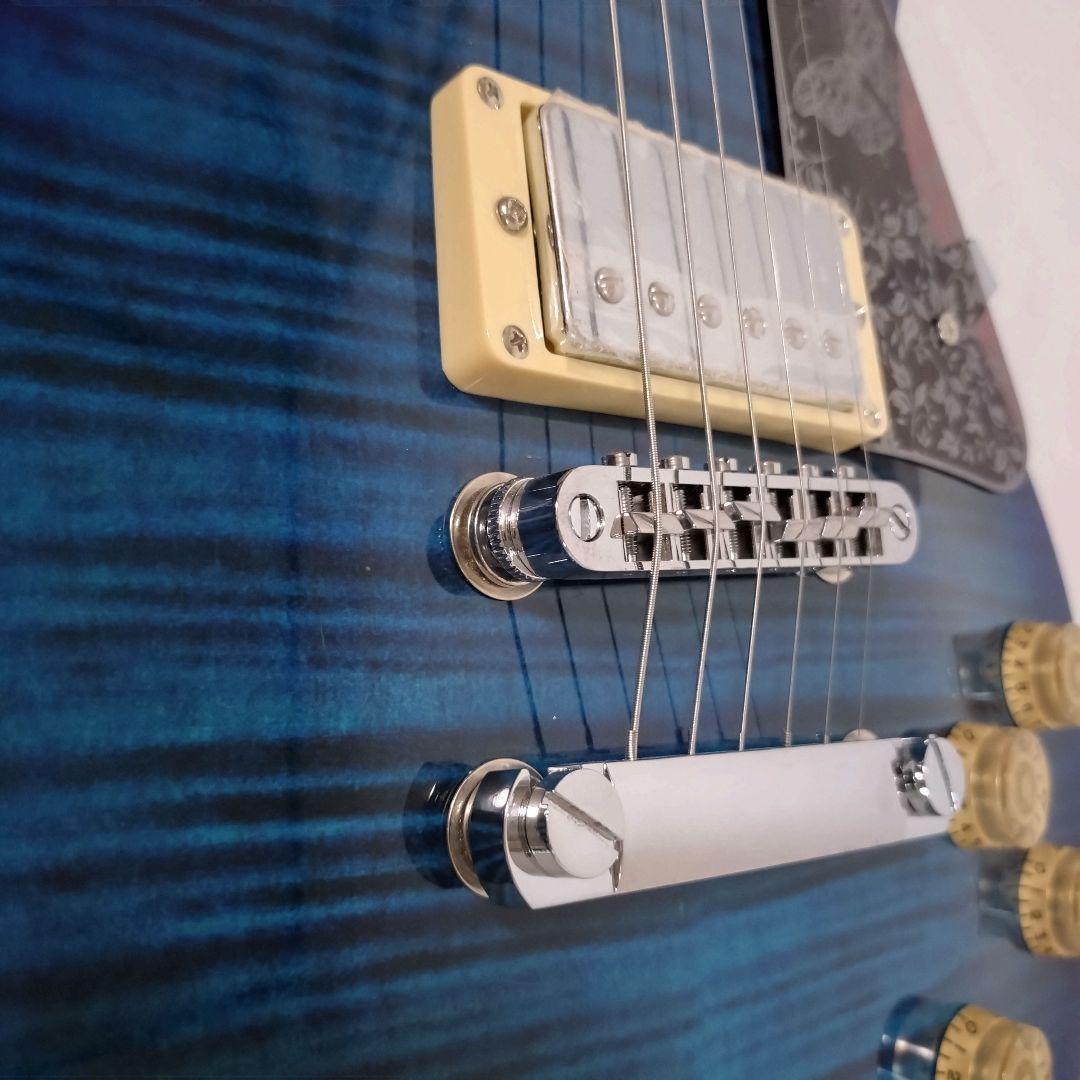 美品　Grote　LP Style　レスポールタイプ　シースルーブルー　トラ杢