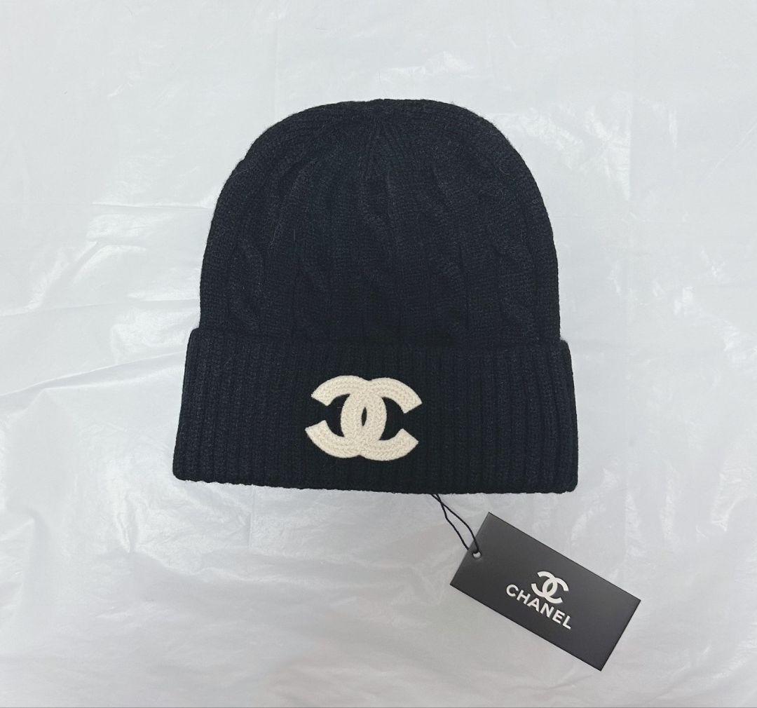 CHANEL ブラックニット ビーニー 新品タグ付き