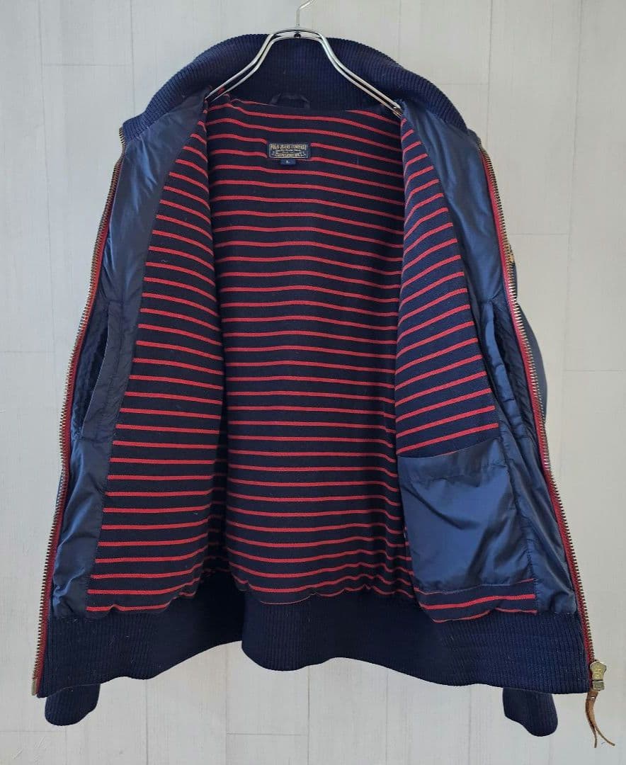 ラルフローレン☆ダウンジャケット POLO JEANS L ネイビー 0048