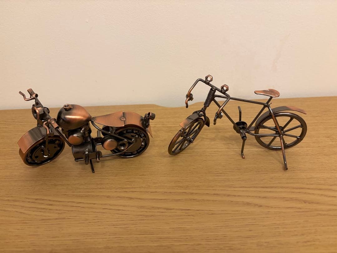 【希少・海外一点物】ボルトナットアート 2点セット バイク＆自転車 アンティーク