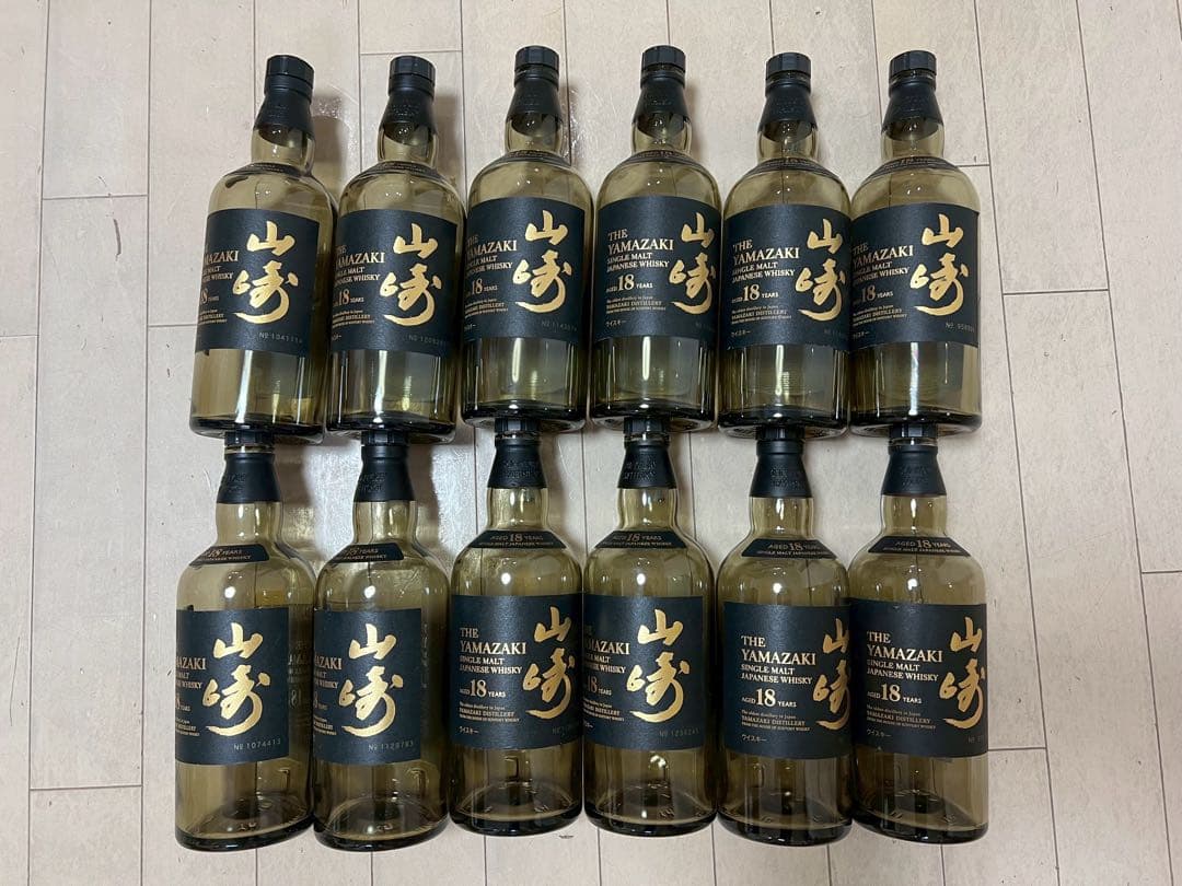 サントリー山崎18年2行ラベル空ビン12本セット