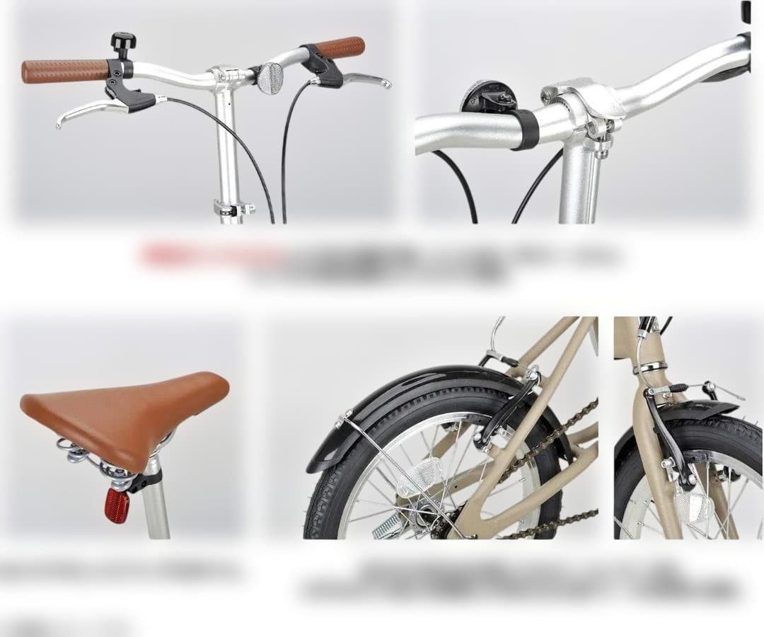 16インチ 折りたたみ自転車 アルミ AL-FDB161 カーキ モンテ
