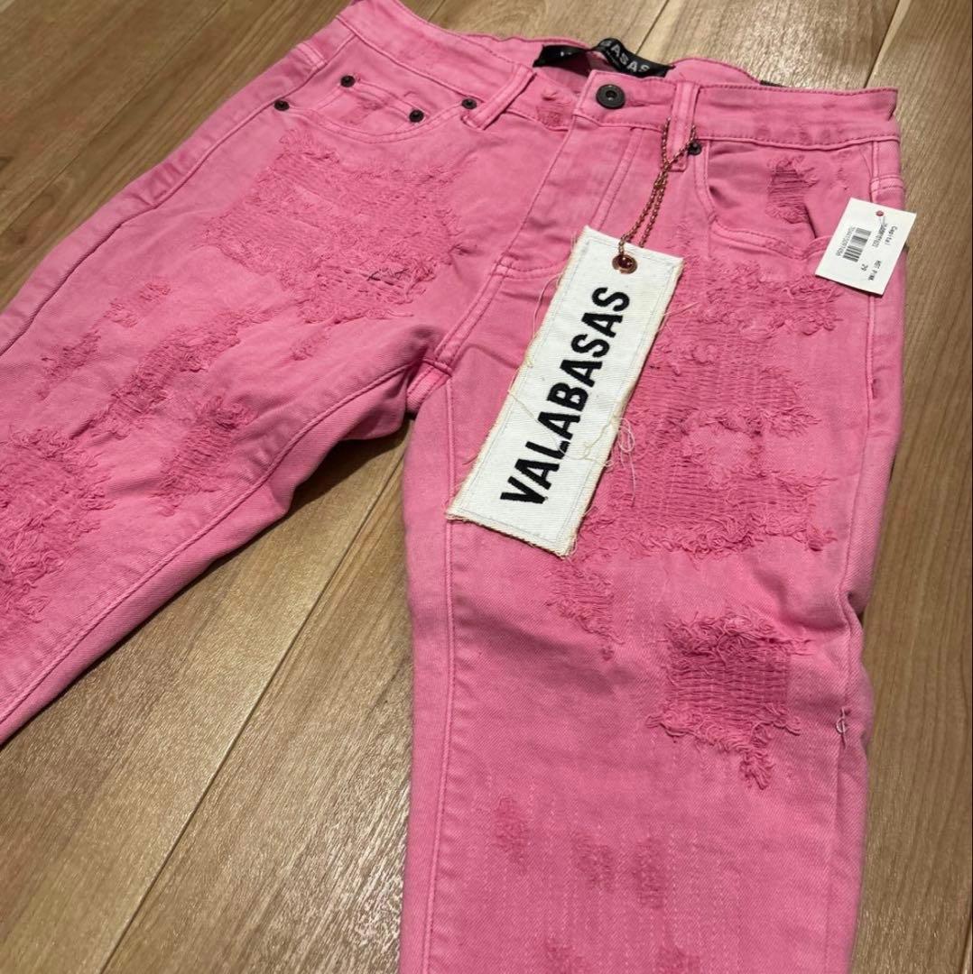 【新品未使用】valabasas ピンクフレアデニム 34 バラバサス