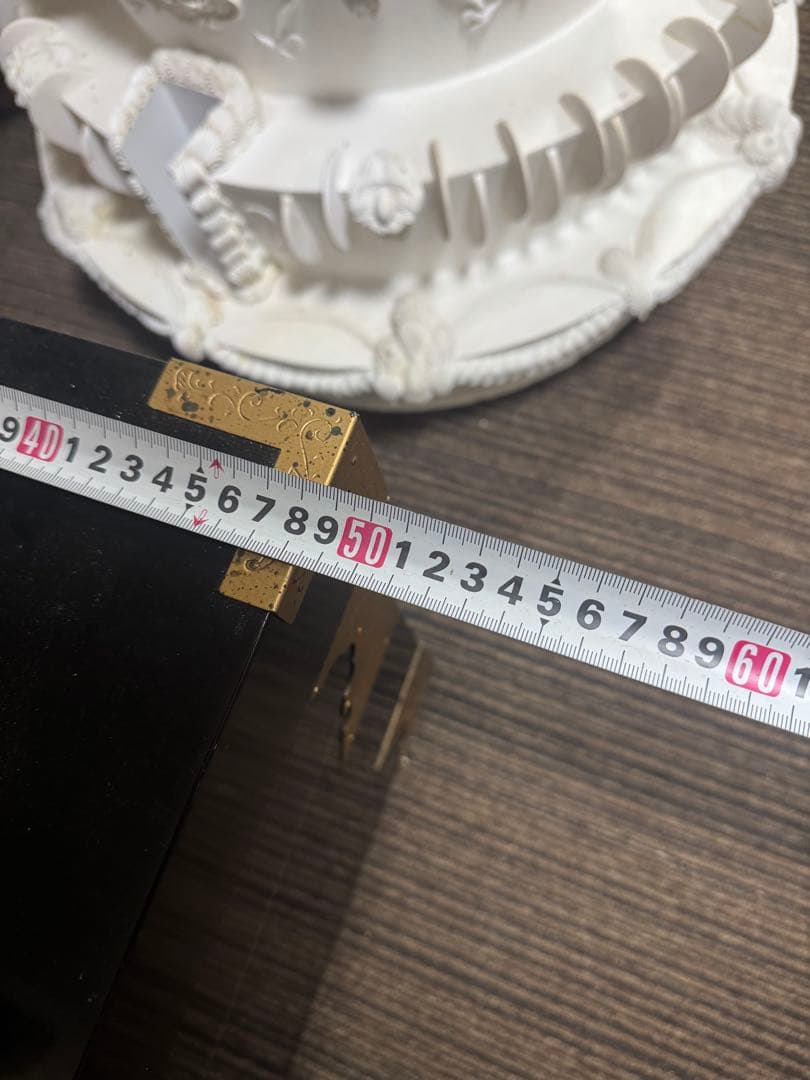 ブライダル業者放出品　漆器の文箱 黒色 金具付き