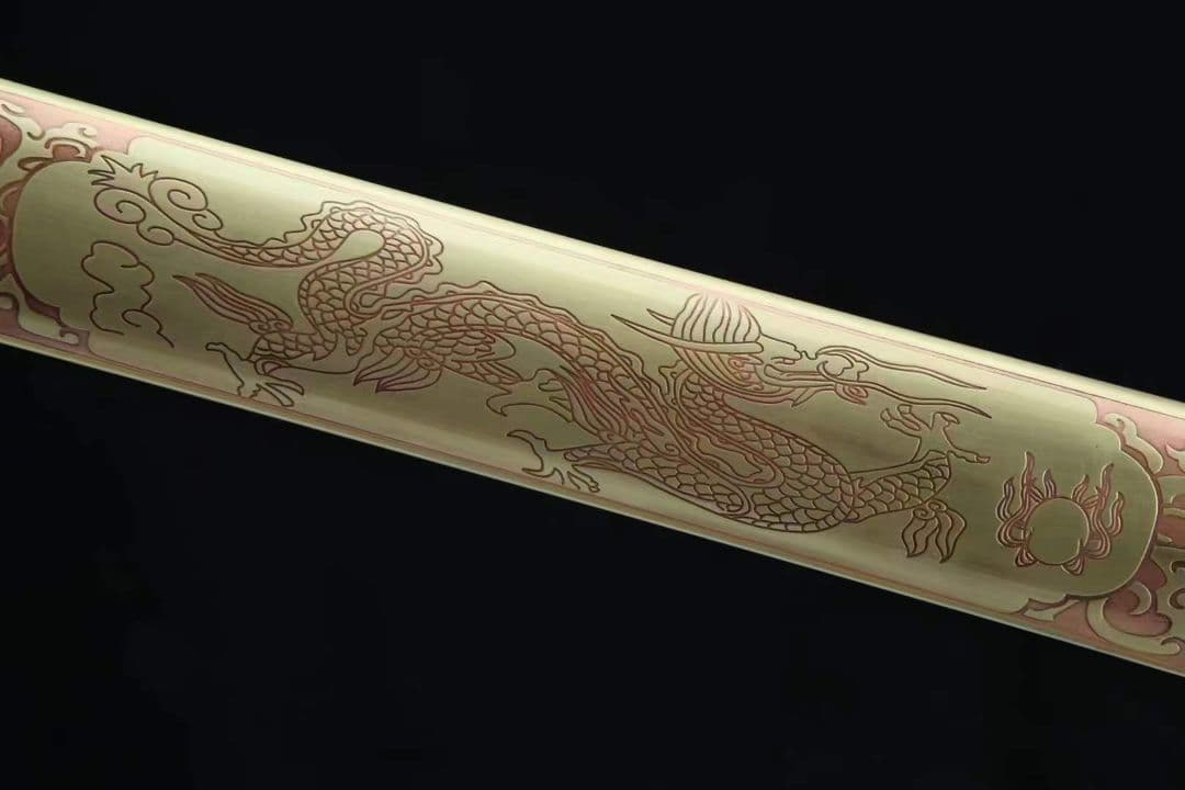 「中国龍泉」黄銅鞘越王剣（旧型を作る）古兵器 武具 刀装具 日本刀模造刀 居合刀