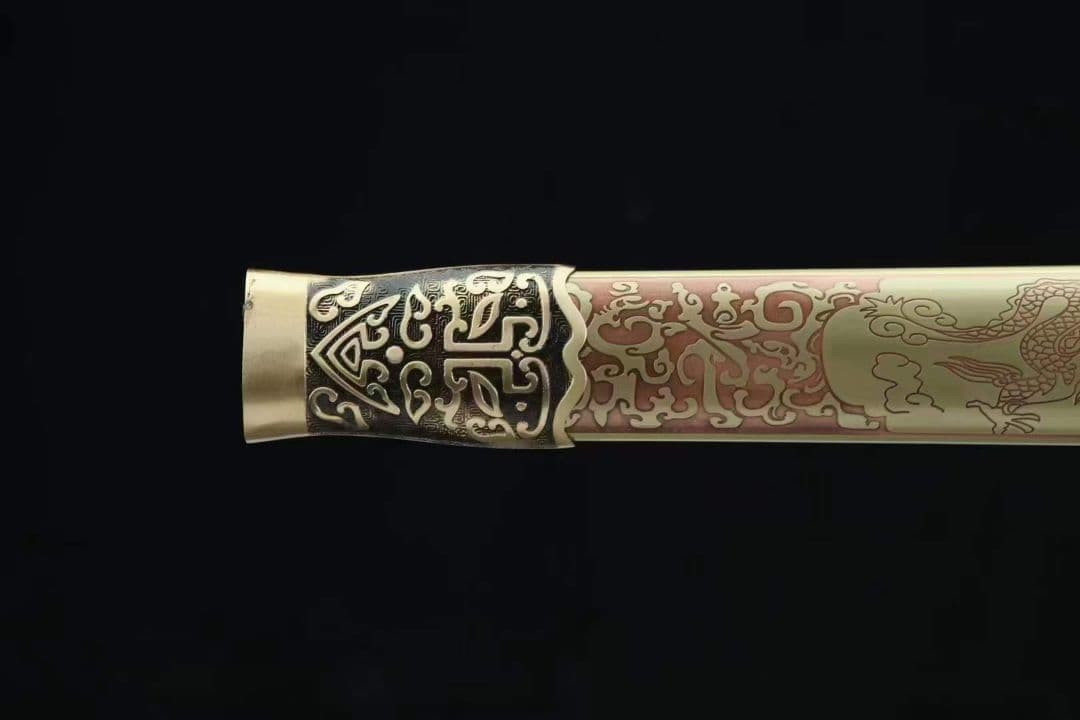 「中国龍泉」黄銅鞘越王剣（旧型を作る）古兵器 武具 刀装具 日本刀模造刀 居合刀