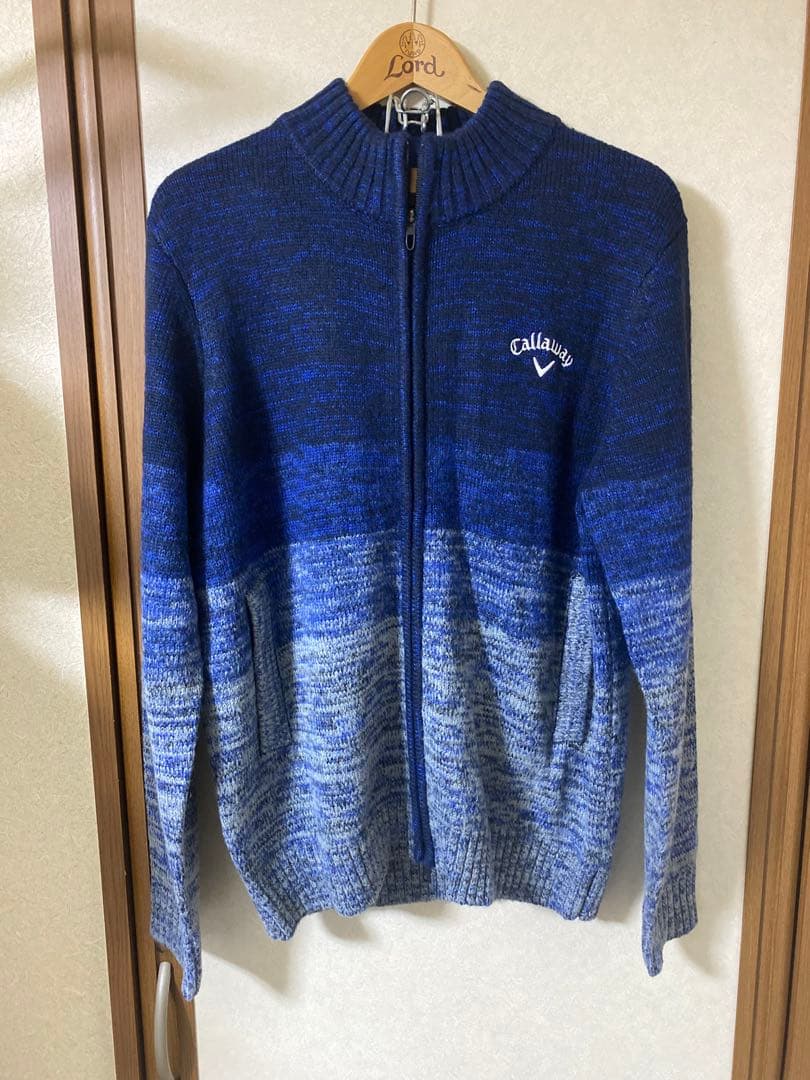 Callaway ジップアップニットセーター ネイビー　Lサイズ