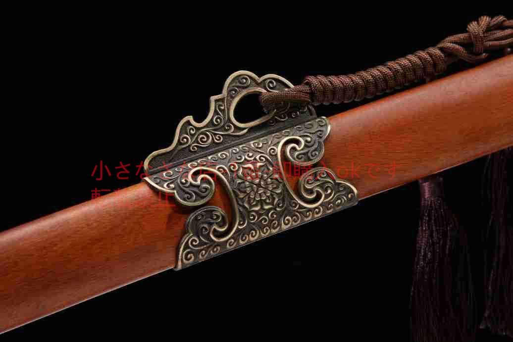 盛世唐横刀銅彫紫荊花 古兵器 武具 刀装具 日本刀 模造刀 居合刀