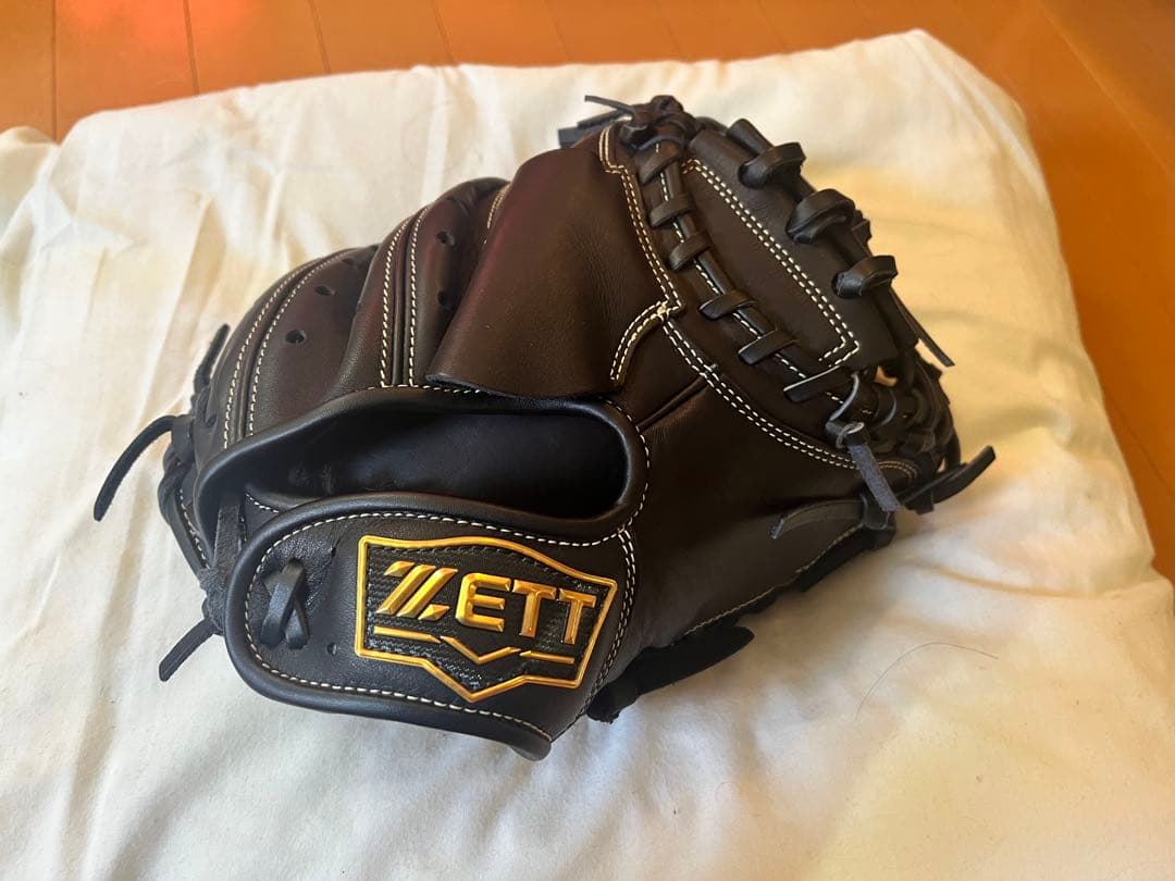 【特大SALE】ZETT GROUND HERO 黒グローブ キャッチャーミット