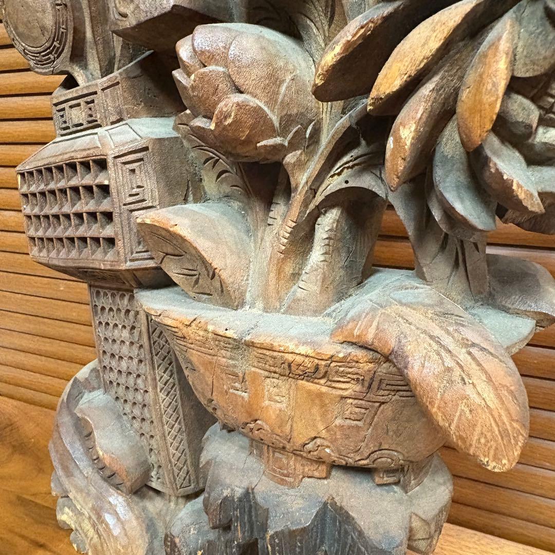 中国で購入　木彫　彫刻