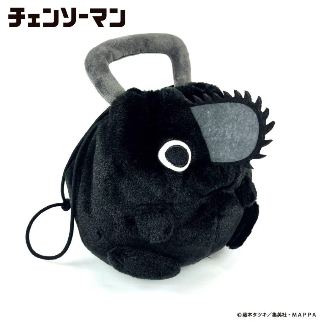 ブラックポチタ　ぬいぐるみ巾着　ポーチ　バッグ　チェンソーマン
