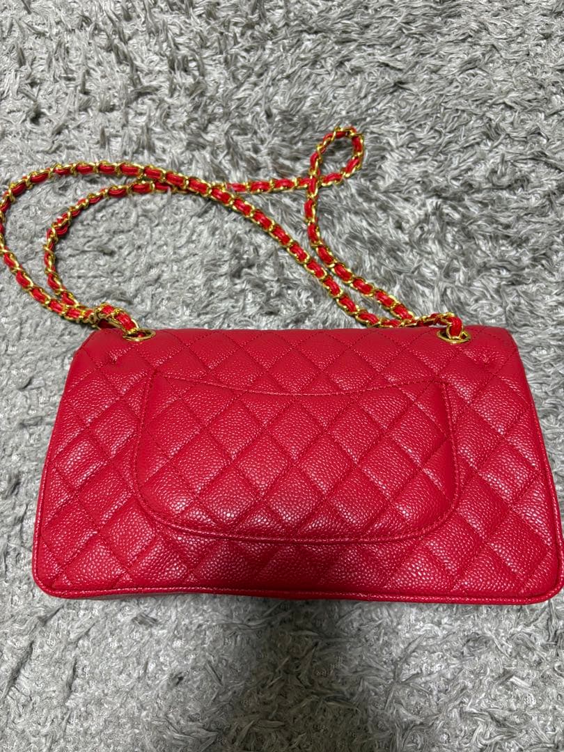 ⑧シャネル　レッド　チェーンバッグ　ノベルティ
