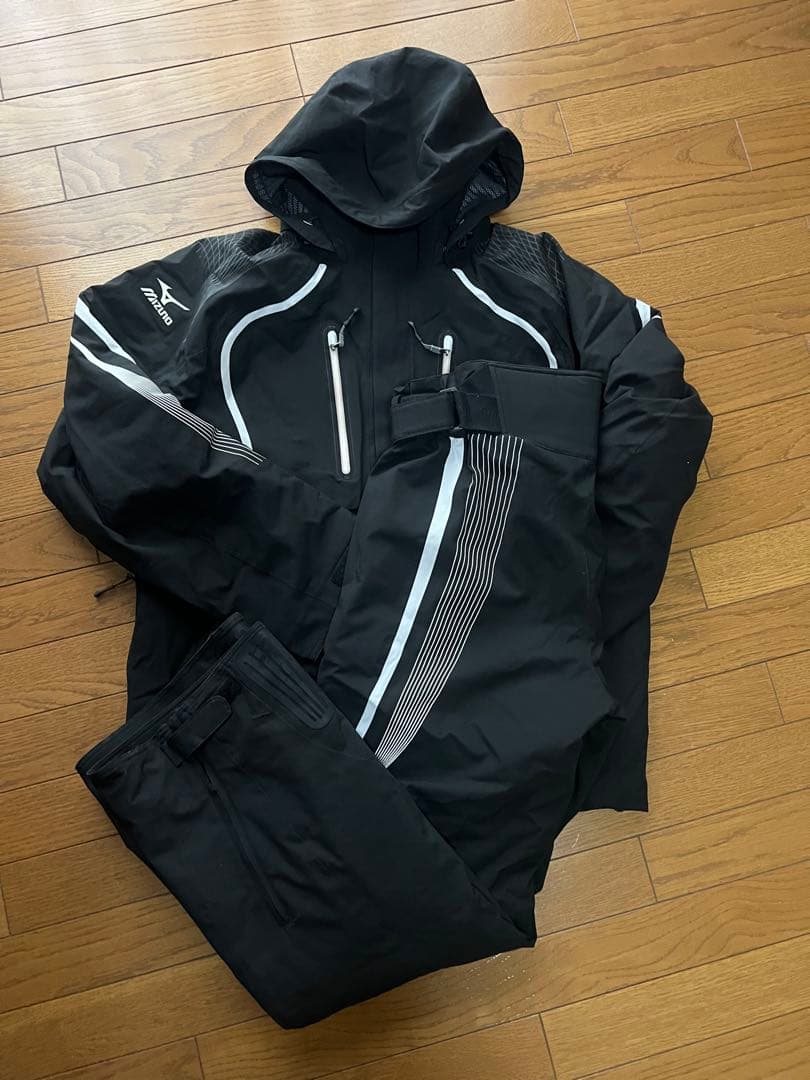 Mizuno ブラック スキーウェア フード付き