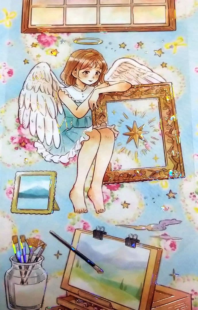 J953＃天使画夹(贝壳光)当季限定切り売り海外人物マステ女の子