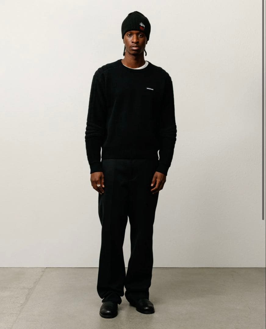 トップス STUSSY 25AW MOTO SWEATER BLACK S