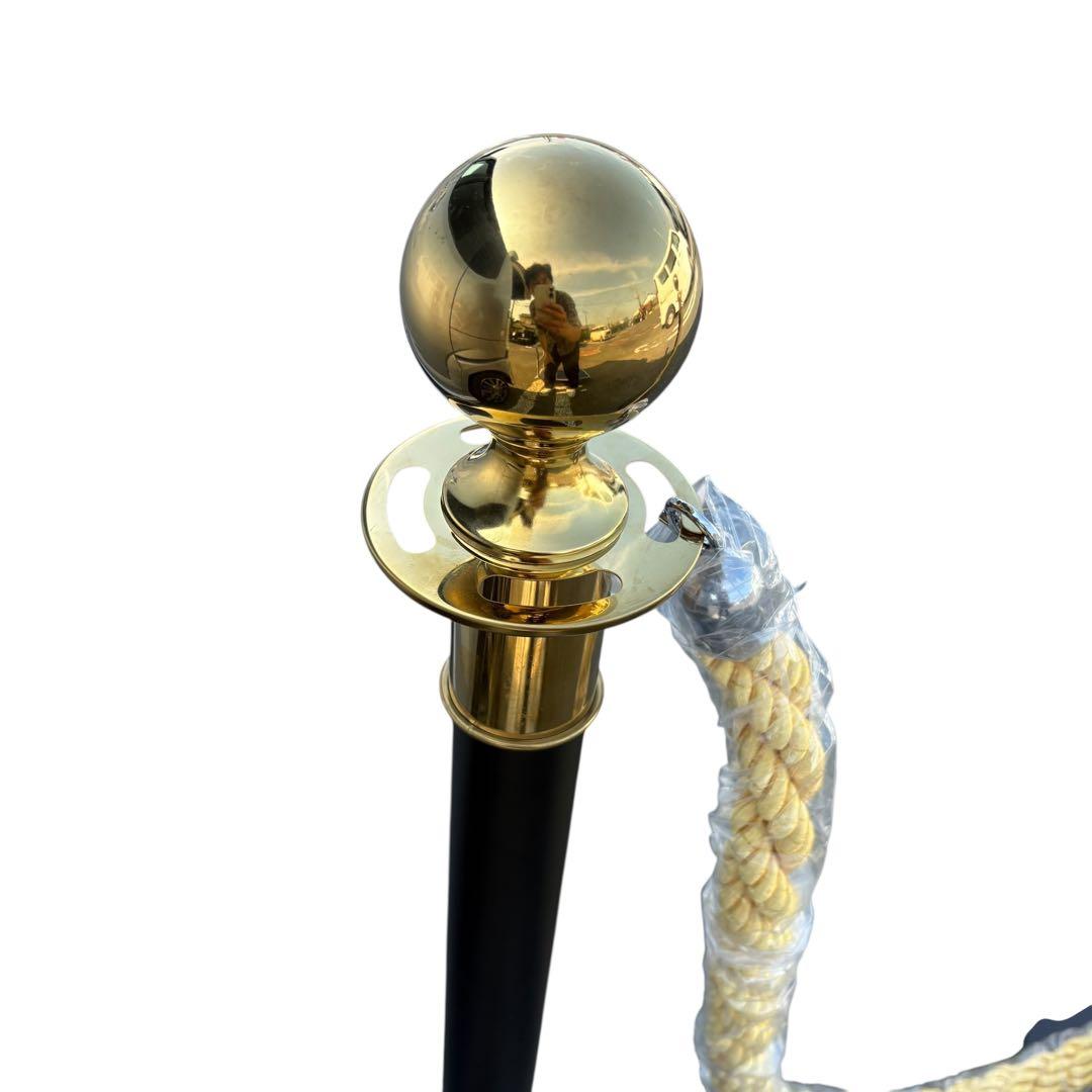 ロープパーテーション ポールベース2台・ロープ付き