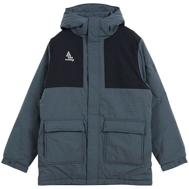新品スボルメ発熱中綿ジャケット灰黒