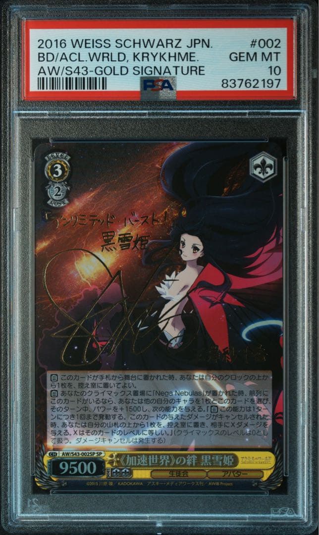 【psa10】加速世界の絆　黒雪姫、アクセルワールド、サイン