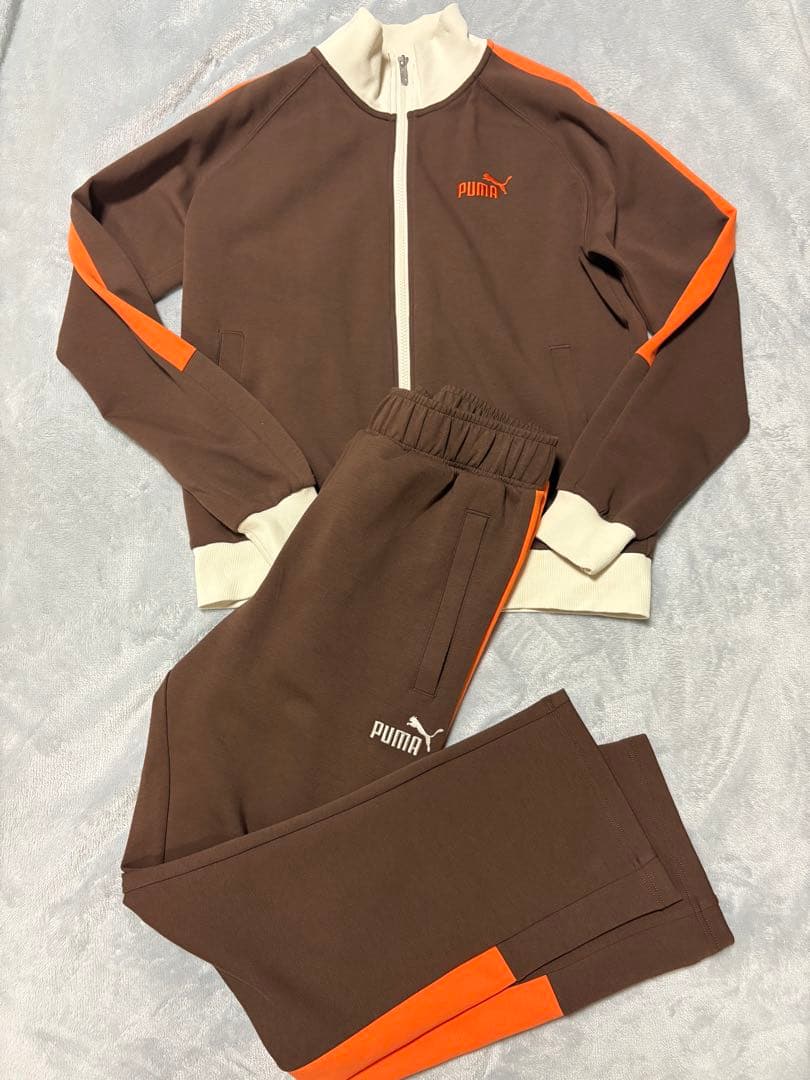 PUMAプーマ セットアップ トラックジャケット 茶ブラウン