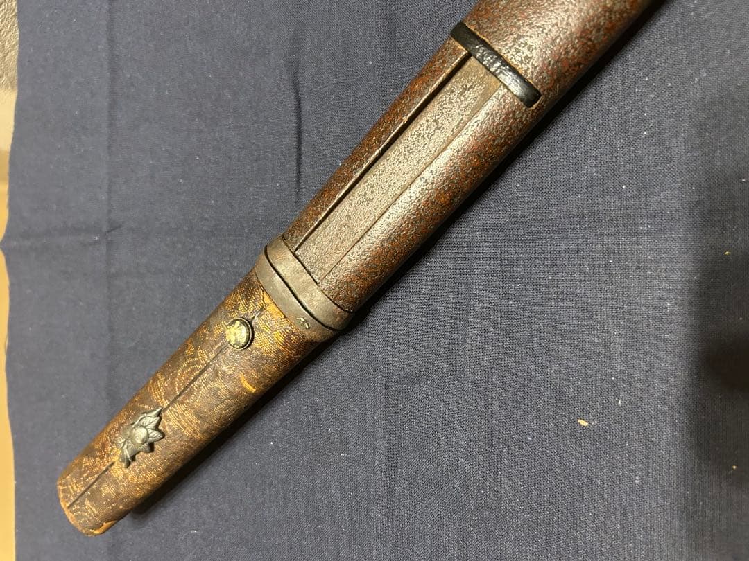 【希少品】装飾短刀 木製刃付き 切羽 目貫 目釘 斬鉄剣