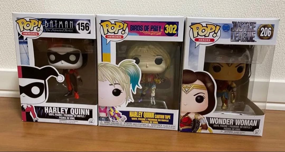 ファンコポップ MARVEL ハーレークイン ワンダーウーマン3体セット売り