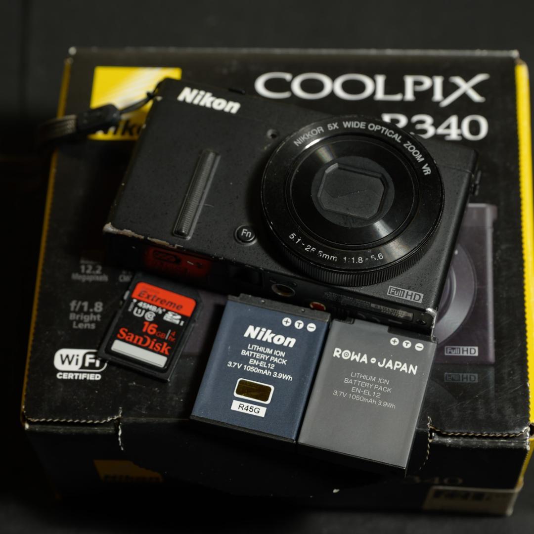 Nikon P340 フルセット 動作良好・予備バッテリー付