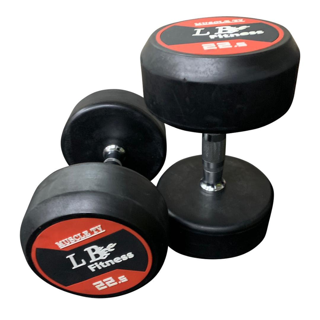 在庫処分特価！LBGYMオリジナル ラバーダンベル 22.5kg × 2個セット