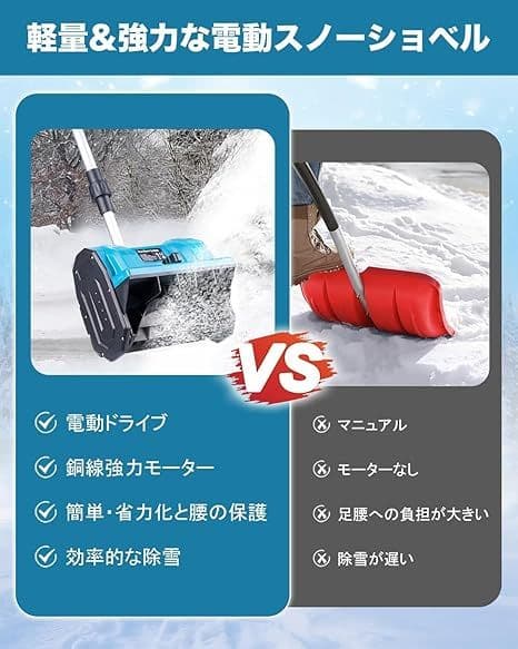 電動除雪機 充電式スノーショベル 手持ち 除雪機 電動 除雪スコップ コードレス