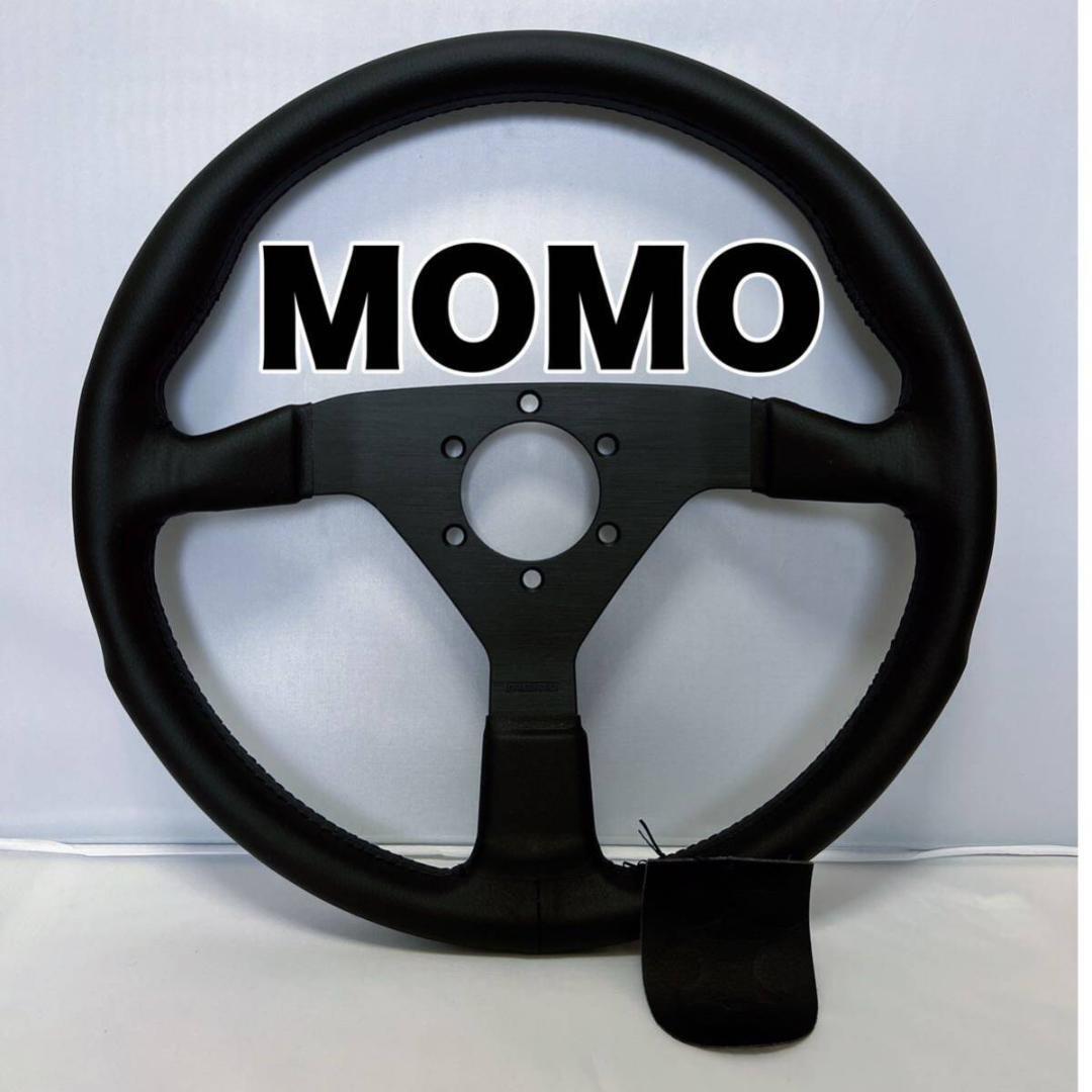 セール　MOMO 社外 ステアリング ホーンボタン付き ハンドル 黒　ブラック