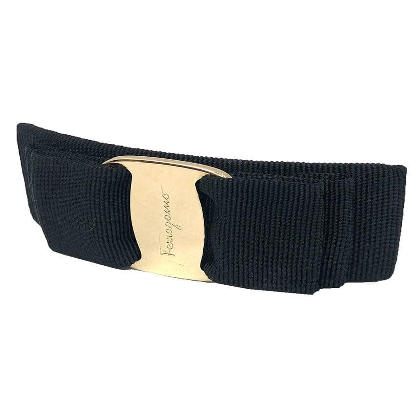 Ferragamo ブラック ヴァラ リボン バレッタ aq12263